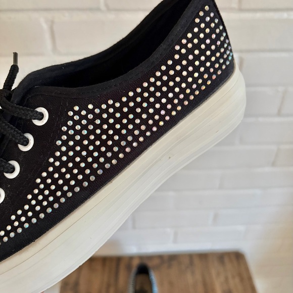 XTI Women’s Black Canvas Platform Sneakers w/ Rhinestones, EU37/US 6.5 LIKE NEW! - Picture 5 of 5